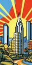 Bold And Graphic Pop Art-inspired Cartoon Illustration Of Minneapolis