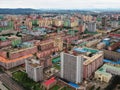 Vibrant cityscape with a multitude of multicolored buildings in Pyongyang, North Korea Royalty Free Stock Photo