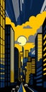 Minneapolis Skyline: Pop Art-inspired Illustration With Neo-pop Iconography