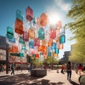 Vibrant Cityscape: Sustainable Synergy