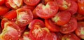 Vibrant close-up of fresh, organic tomatoes, oozing with juiciness and bursting with flavor