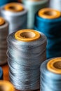 Close-Up of Colorful Spools of Sewing Thread in Varied Shades and Textures Royalty Free Stock Photo