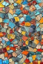 Vibrant close up of a mosaic tile wall, ideal for interior design projects Royalty Free Stock Photo