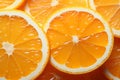 Vibrant close up Orange slice pops against a colorful background