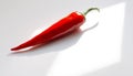 Red Chili Pepper on White Surface Royalty Free Stock Photo