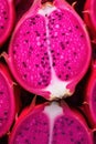 Vibrant Close-Up of Sliced Dragon Fruit AI Generated