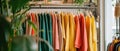 Vibrant Clothing Displayed On Racks In A Stylish Boutique Setting