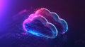 A vibrant cloud computing icon demonstrates advanced technology with a sleek, futuristic design Royalty Free Stock Photo