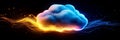 Vibrant Cloud Computing Network Symbolizing data flow storage processing connectivity and innovation in cloud technology A Royalty Free Stock Photo