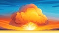 A vibrant cloud filled with striking lightning in a cartoon style, showcasing intense colors and dynamic textures Royalty Free Stock Photo
