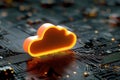 Vibrant Cloud Icon on Digital Circuit Board Technology Concept Royalty Free Stock Photo
