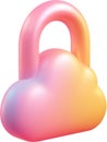 Colorful Cloud-Shaped Padlock Symbolizing Online Security and Data Protection in a Digital Environment Royalty Free Stock Photo