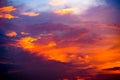 Vibrant clouds in dramatic sky