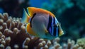 Vibrant clown fish swim in multi colored coral reef below water generated by AI Royalty Free Stock Photo