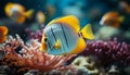 Vibrant clown fish swimming below the colorful coral reef generated by AI Royalty Free Stock Photo