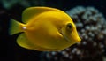 Vibrant clown fish swimming in tropical reef generated by AI