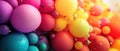 Vibrant Cluster of Colorful Balloons and Decorations. Generative ai.