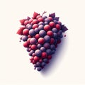 Vibrant cluster of spheres forming a grape bunch