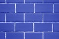 Vibrant Cobalt Blue Colored Brick Wall for Background Royalty Free Stock Photo