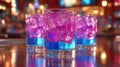 Vibrant Cocktails: Icy Blue & Pink Drinks Royalty Free Stock Photo