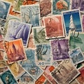 Worldwide Connections A Collage of International Stamps Royalty Free Stock Photo