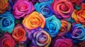 Vibrant Collage Of Psychedelic Realism: Abstract Roses In 8k Resolution