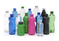 A vibrant collection of assorted plastic bottles in various colors and sizes Royalty Free Stock Photo