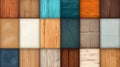 A vibrant collection of assorted wood textures in various colors, perfect for design projects, backgrounds, and artistic Royalty Free Stock Photo