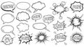 Comic Book Sound Effects and Speech Bubbles Collection Royalty Free Stock Photo