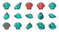 Cartoon Seashells and Conch Shells Vector Set Royalty Free Stock Photo