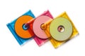 Colorful cd dvd disc collection multimedia storage technology data backup media Royalty Free Stock Photo