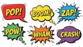 Comic Book Sound Effects and Speech Bubbles Royalty Free Stock Photo