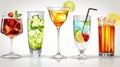 Vibrant Collection of 550 Clipart Drinks. High detailed drink concept