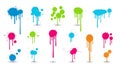 Vibrant Paint Splatters and Drips Collection Royalty Free Stock Photo