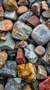 A vibrant collection of colorful rocks displaying diverse minerals in natural formations Royalty Free Stock Photo