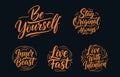 Inspirational Typography Collection: Motivational Quotes Royalty Free Stock Photo