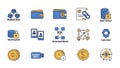 Cryptocurrency and Blockchain Technology Icons Set Royalty Free Stock Photo