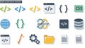 Web Development and Programming Icon Set Royalty Free Stock Photo