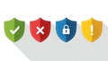 Security and Status Shield Icons Set Royalty Free Stock Photo