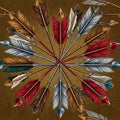 Native American Arrowhead Collection Displayed in a Circular Pattern Royalty Free Stock Photo