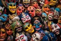 Vibrant Collection of Peking Opera Masks Royalty Free Stock Photo