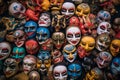 Vibrant Collection of Peking Opera Masks Royalty Free Stock Photo