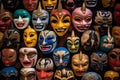 Vibrant Collection of Peking Opera Masks Royalty Free Stock Photo