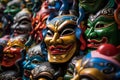 Vibrant Collection of Peking Opera Masks Royalty Free Stock Photo