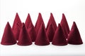 A Vibrant Collection of Red Santa Claus Christmas Hats on Clean White Background