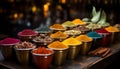 A vibrant collection of spices, a feast for the senses generated by AI