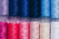 A Vibrant Collection of Spools: Exploring the Rich Palette of Thread Colors for Sewing and Crafting Projects Royalty Free Stock Photo