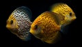 A vibrant collection of tropical fish swimming in the reef generated by AI