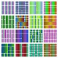 Abstract geometric grid design with diverse gradient colored rectangles and squares Royalty Free Stock Photo