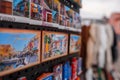 Vibrant Collection of Venice Postcards Displayed on Wall in Italy